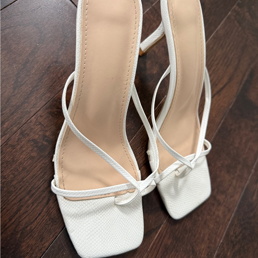 SHEIN White Strappy Heels